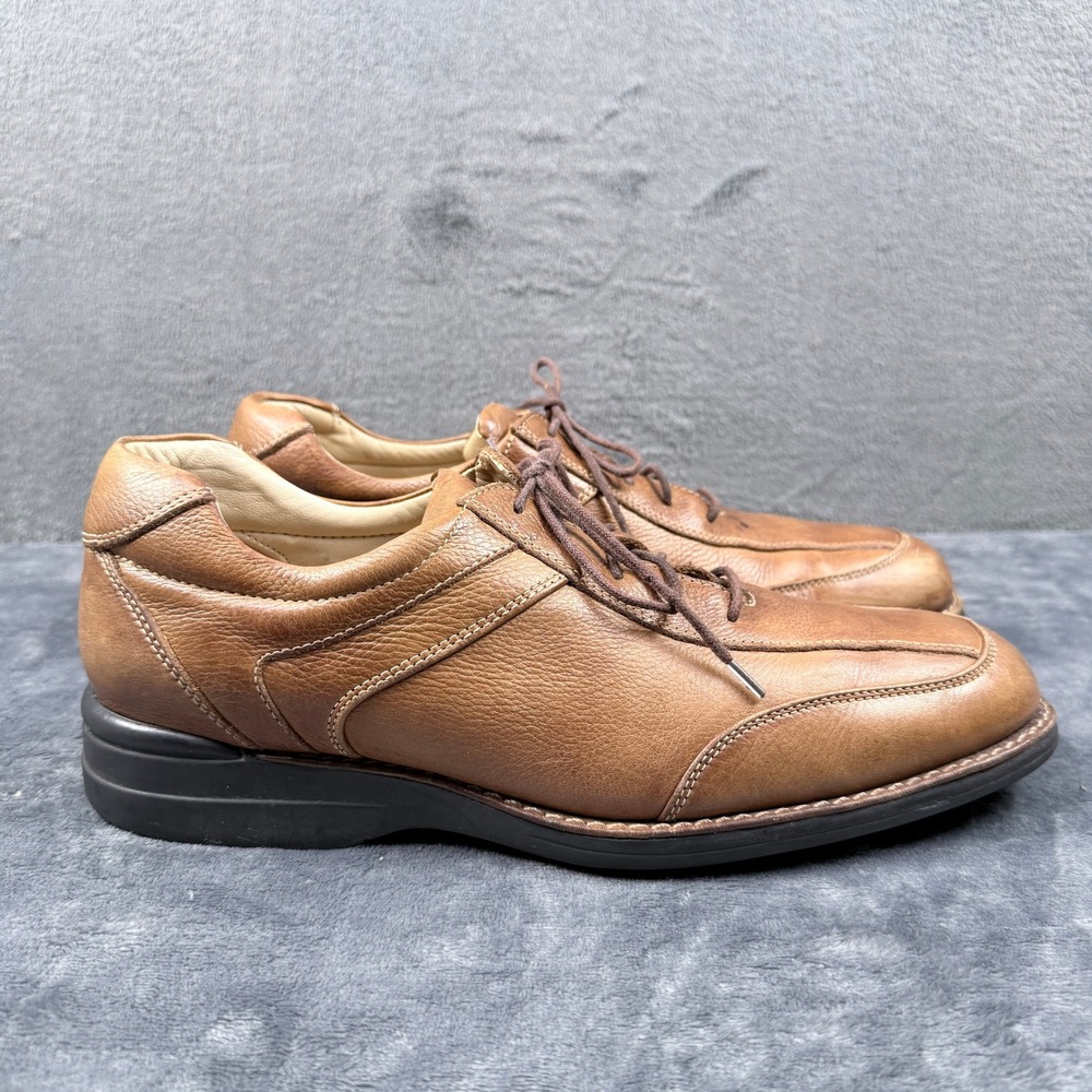 Johnson & Murphy Oxford Shoes Mens 11M Bicycle Toe Brown Leather Lace Up